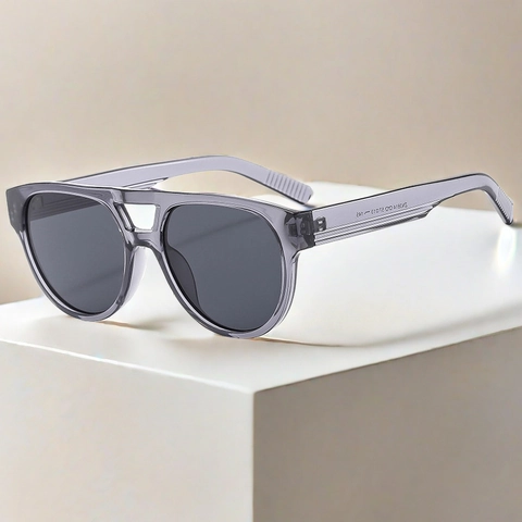 Lunettes De Soleil Aviateur Rétro Double Pont Monture PC Protection UV400 Vintage Fashion Hip Hop Unisexe