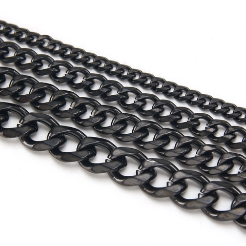 Schwarze Panzerkette Halskette Aus 304 Edelstahl Vakuum Beschichtet Hip Hop Schmuck Für Damen Und Herren