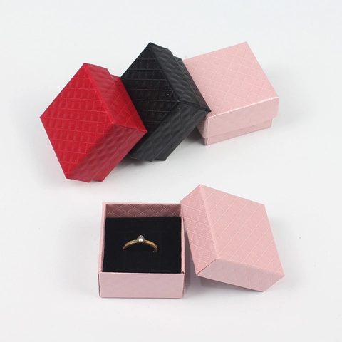 Jewelry Packaging Box Set Cardboard Diamond Texture For Necklace Bracelet Earring Ring Gift Boxes Square Rectangle Storage Jewelry Box With Sponge Lining
