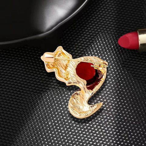 Simpatico Spilla Volpe Pin Forma Animale Lega Strass Smalto Vetro Gioielli Colorati Accessori Regalo Per Donna