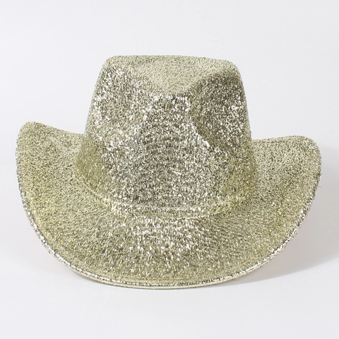 Glitter Western Cowboy Hat Sequin Sparkling Party Rave Disco Beach Accessories Fashion