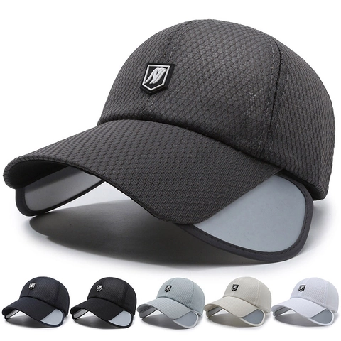 Gorra De Béisbol De Malla Transpirable Con Solapas Laterales Retráctiles Sombrero De Sol Exterior Protección UV Unisex