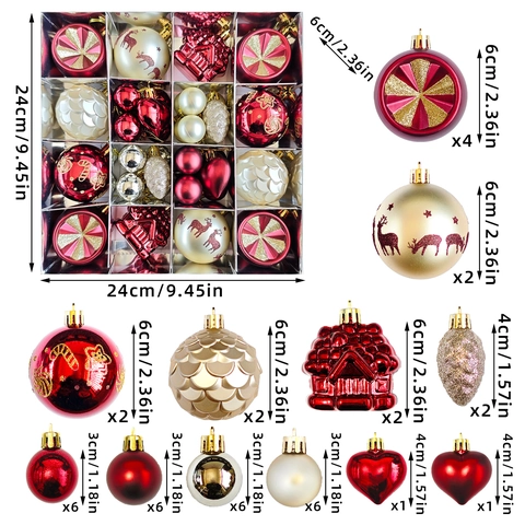 Palle Di Natale Dipinte Plastica Galvanizzata Stelle Cuori Case Per Decorazione Albero Di Natale Festa
