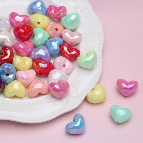 Acrylic Resin Loose Beads Heart Bear Tulip Bow Shape Colorful Pearlescent For DIY Jewelry Making Bracelet Necklace Decoration