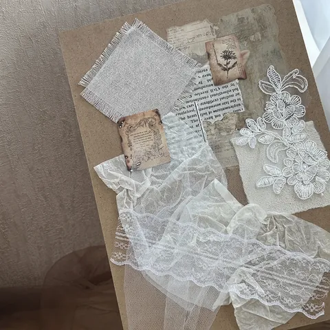 Vintage DIY Υλικά Για Φωτογραφία Νυχιών Και Scrapbooking Δαντέλα Δίχτυ Χαρτί Για Ρετρό Χειροποίητη Διακόσμηση