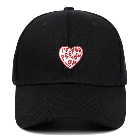 Cappellino Da Baseball In Cotone Twill Ricamo Cuore Lettera Stampa Stile Retrò Americano Regolabile Cappello