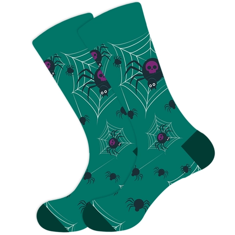 Halloween Crew Socken Baumwollmischung Strick Atmungsaktiv Kürbis Fledermaus Skelett Spinne Hexe Muster Neuheit Festlich Herren Damen