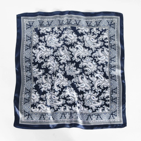 Vintage Paisley Druck Satin Quadratisches Tuch Für Damen Floral Dekorative Stirnband Halstuch Urlaub Mode Haar Accessoire