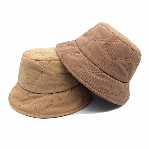 Gesteppter Cord Anglerhut Einfarbig Warm Winter Fischerhut Vintage Casual Accessoires Damen