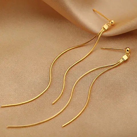 Lange Lineare Quasten Ohrhänger Für Damen Minimalistischer Eleganter Schlangenkettenschmuck Mit 925 Sterling Silber Ohrstecker