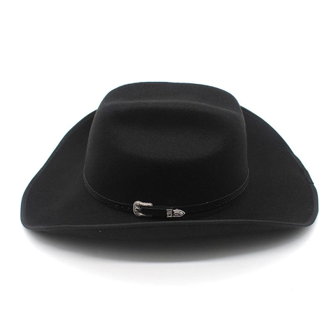 Westerse Cowboyhoed Brede Rand Wolvilt Jazz Fedora Met Vintage Gegraveerde Gespriem Voor Heren En Dames