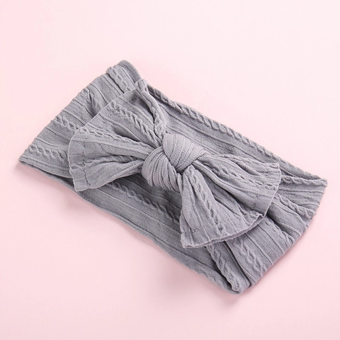 Baby Kinder Schleife Stirnbänder Weich Elastisch Nylon Zopfmuster Breit Turban Haarbänder Für Kleinkinder Neugeborene Mädchen Sport Haarschmuck