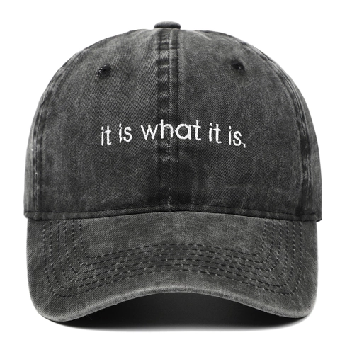 Washed Cotton Baseball Cap Bestickt It Is What It Is Verstellbare Vintage Distressed Sonnenhut Outdoor Sport Unisex