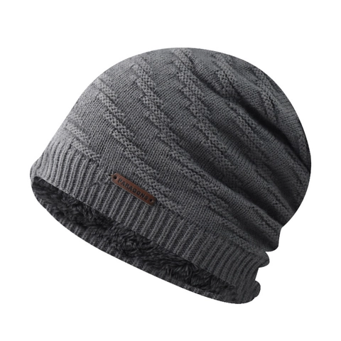 Berretto Invernale In Maglia Foderato In Pile Termico Caldo Spesso Trecce Esterno Unisex