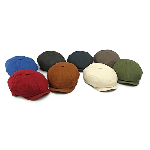 Vintage Newsboy Cap Cotton Adjustable Octagonal Hat Retro British Style Casual Cabbie Beret For Women Men