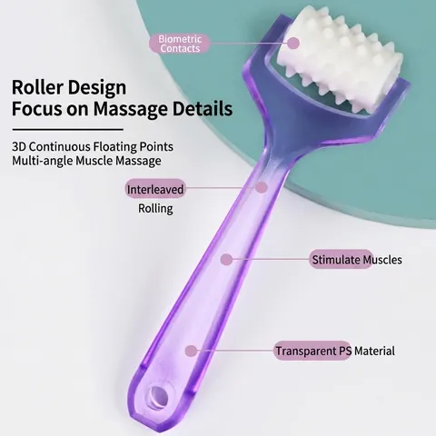 Manual Massage Roller Portable 3D Spiked Facial Body Relaxing Tool Handheld PS Plastic Meridian Dredging For Head Skin Care