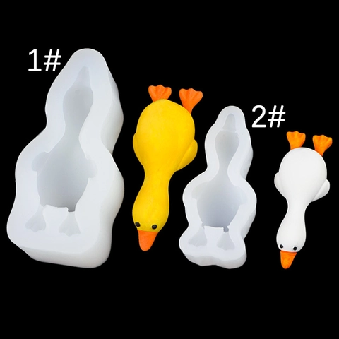 Lying Duck Shape Silicone Mold For Mousse Cake DIY Aromatherapy Plaster Ornament Soap Resin Craft Cute Dessert Decorating