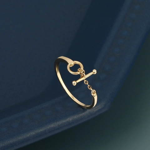 925 Sterling Silber Toggle Verschluss Kette Verstellbarer Ring Für Damen Minimalistisches Nischen Design Modeschmuck