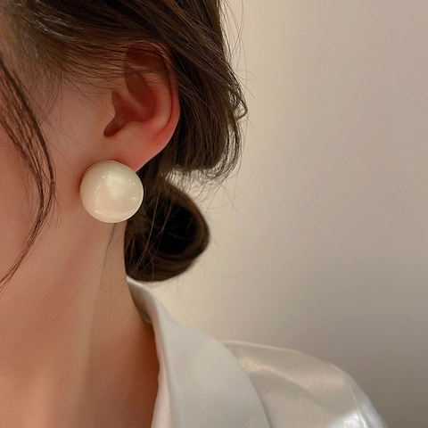 Simple Ball Stud Earrings Acrylic Colorful Geometric Style With 925 Sterling Silver Earring Post For Women Cute Fashion