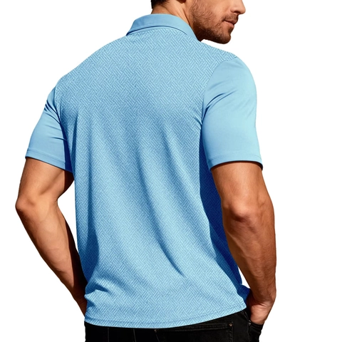 Heren Overhemd Korte Mouwen Ademend Polyester Elastaan Getextureerd Jacquard Revers Kraag Mode Zomer