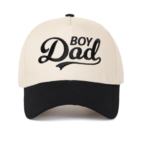 Boy Dad Stickerei Baseballkappe Baumwolle Farbblock Verstellbar Vintage Casual Sport Sonnenhut Für Herren