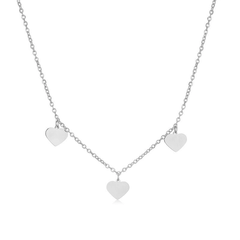 Minimalist Pendant Necklace Stainless Steel Heart Star Moon Round Shapes Dainty Box Chain Jewelry For Women