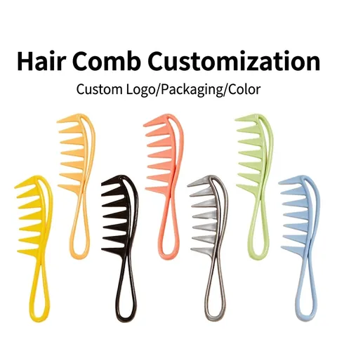 Breitzahnkamm Entwirrungskamm Für Lockiges Nasses Haar Professionelles Styling Werkzeug Mit Ergonomischem Hohlgriff Bunter Kunststoff