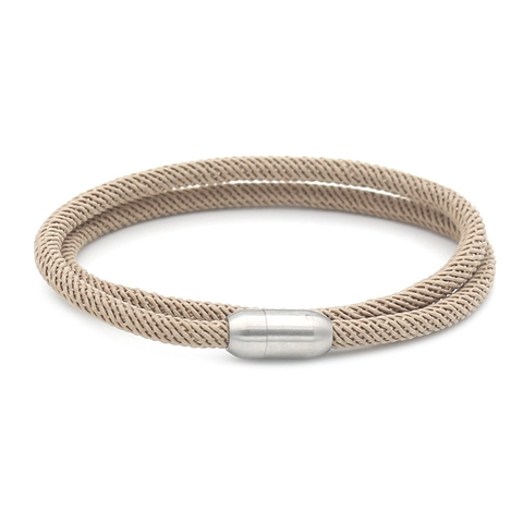 Minimalist Double Wrap Braided Rope Bracelet With Stainless Steel Magnetic Buckle Macaron Color Unisex Hand Woven