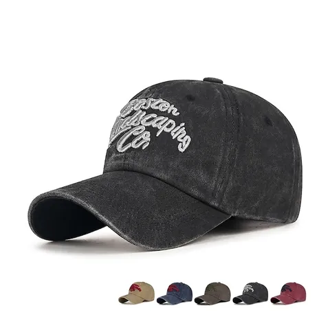 Casquette De Baseball En Coton Lavé Vintage Rétro Distressed Broderie Réglable Chapeau Soleil Décontracté Hommes Femmes