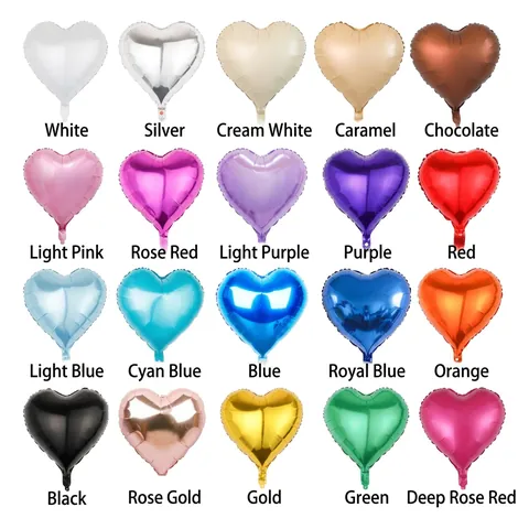 Foil Balloons Star Heart Round Shapes Metallic Mylar For Wedding Birthday Party Decoration Celebration Self Sealing