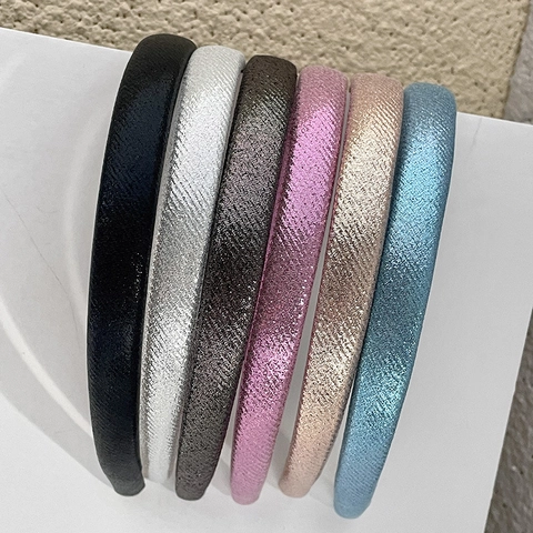 Diadema De Tela Con Purpurina Brillante Estrecha Fina Color Caramelo Estilo Retro Tocado Elegante Para Mujeres Niñas