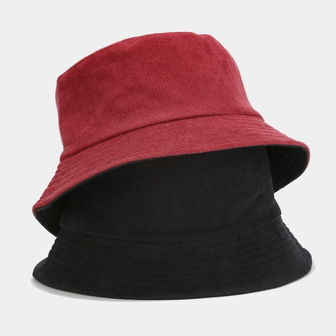 Sombrero De Pescador De Pana Retro Color Sólido Techo Plano Ala Corta Exterior Sombra Invierno Otoño Viaje Unisex