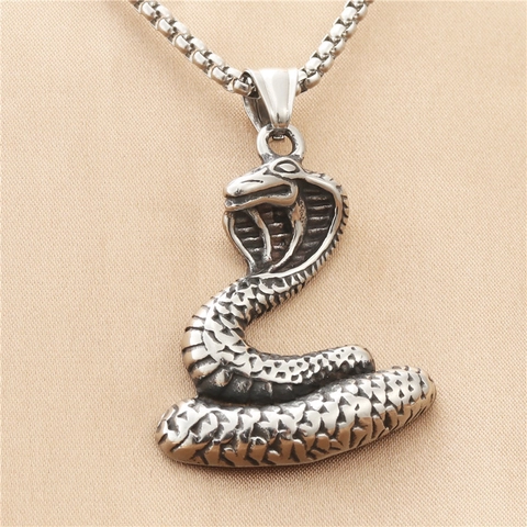 Retro Hip Hop Pendant Necklace Stainless Steel Chain Alloy Pendant Punk Gothic Animal Jewelry Men Women