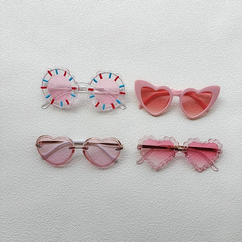 Kinder Sonnenbrille UV400 Schutz Mode Herz Blume Apfel Form Rosa Kunststoff Harz Rahmen Mädchen Kleinkind Trendig