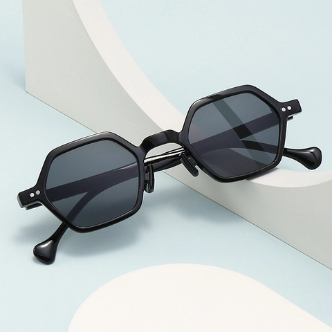 Hexagonal Geometric Sunglasses Fashion Retro UV400 Protection PC Frame AC Lens Outdoor Travel For Men Women