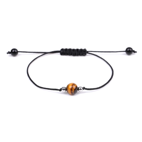 Natural Tiger Eye Stone Braided Bracelet With Hematite Beads Adjustable Cord Handcrafted Men Jewelry Unisex Gift