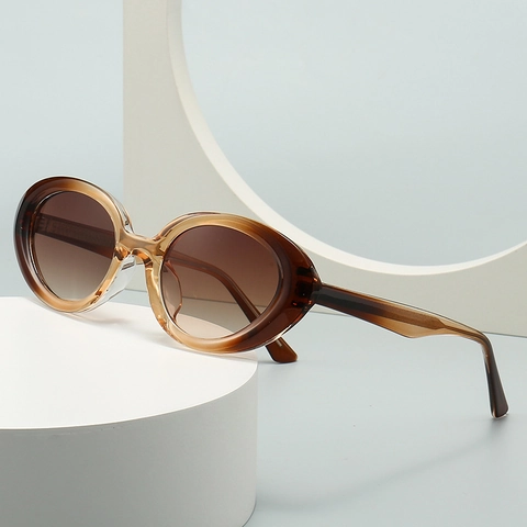 Occhiali Da Sole Ovali Vintage Cat Eye Protezione UV400 Montatura In Plastica Stile Retrò Alla Moda Per Donna Uomo