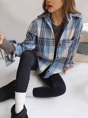 Geruite Overhemdjas Met Lange Mouwen Geborsteld Flanel Losse Pasvorm Met Knopen Retro Casual Dames Blouse