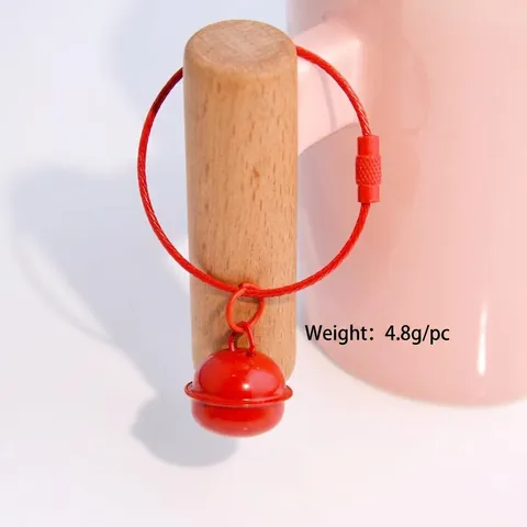 Colorful Candy Color Bell Keychain Metal Steel Wire Key Ring Spiral Screw Lock Backpack Bag Pendant Ornament For Gift