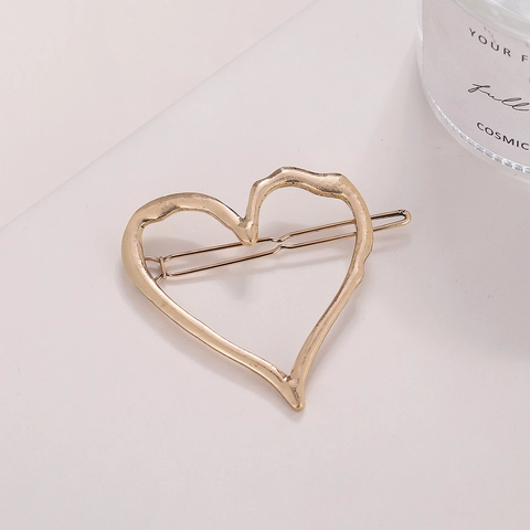 Vintage Vuoto Irregolare Cuore Fermaglio per Capelli Lava Texture Lega Forcina per Donna Oro Argento Estetica Accessori