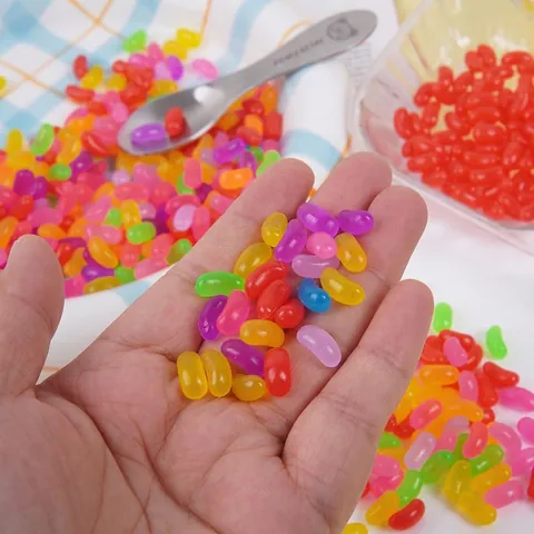 Mini Simulation Jelly Beans Model PVC Colorful Transparent DIY Craft Accessories Dollhouse Decoration Photography Props Realistic Food Toys