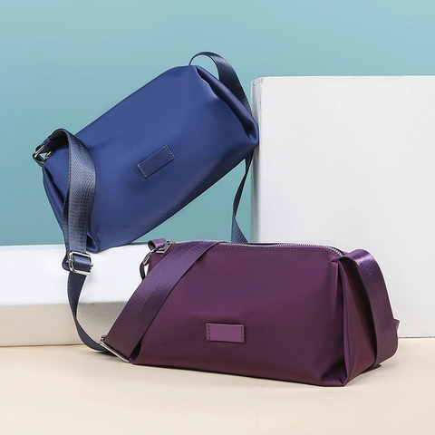 Bolso Bandolera De Nylon Para Mujer Gran Capacidad Impermeable Minimalista Informal Bolso De Hombro Baguette Con Correa Ancha Ajustable