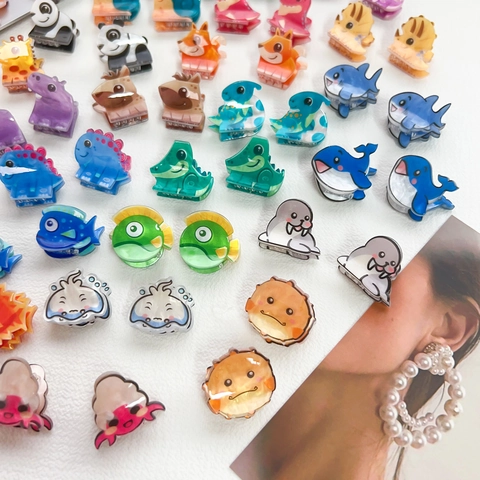 Cartoon Animal Hair Claw Clips Cute Acrylic Mini Hairpins Styling Accessories For Women Girls Non-slip Hair Clips