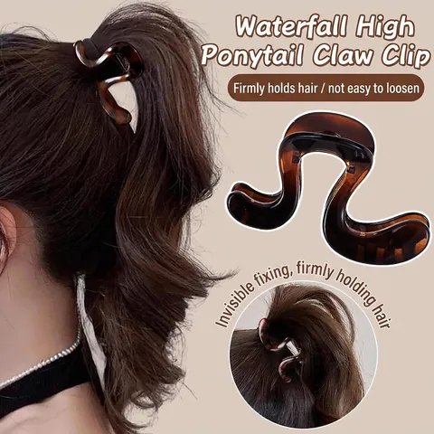 Pinza Para El Cabello Con Ondas En Forma De S Resina Acrílica Soporte Para Cola De Caballo Horquilla Antideslizante Para Mujeres