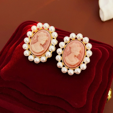 Pendientes Cristal Vintage Mujer Con 925 Sterling Silver Earring Post Joyería Barroca Francesa Retro Flores Geométricas