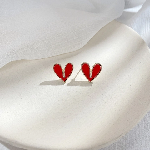 Σκουλαρίκια Καρδιά Με 925 Sterling Silver Earring Post Κράμα Σμάλτο Μινιμαλιστικά Κοσμήματα Για Γυναίκες