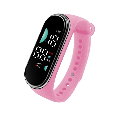 Digital Sport Bracelet Watch For Kids Students Waterproof Silicone Strap Electronic Wristwatch Simple Time Only Watch For Girls Boys