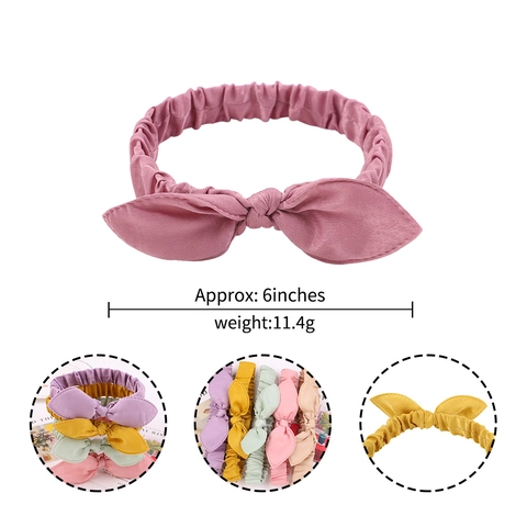 Bohemian Rabbit Ears Bow Headband Elastic Cotton Blend Hair Band Ruched Turban Headwrap Yoga Makeup Accessories For Women Girls