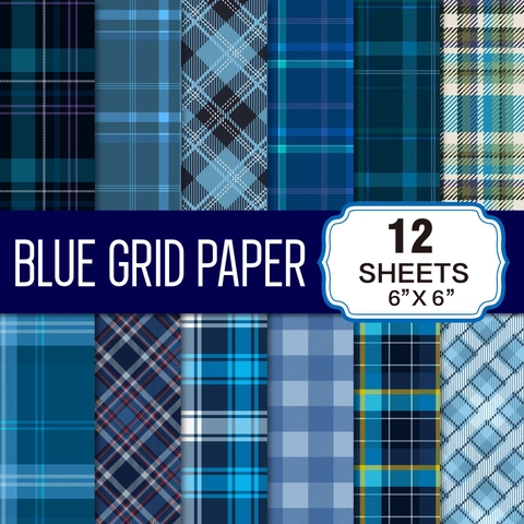 Blaues Gitter Scrapbook Papier Karierte Streifen Muster DIY Handwerk Journal Hintergrund Dekoratives Material