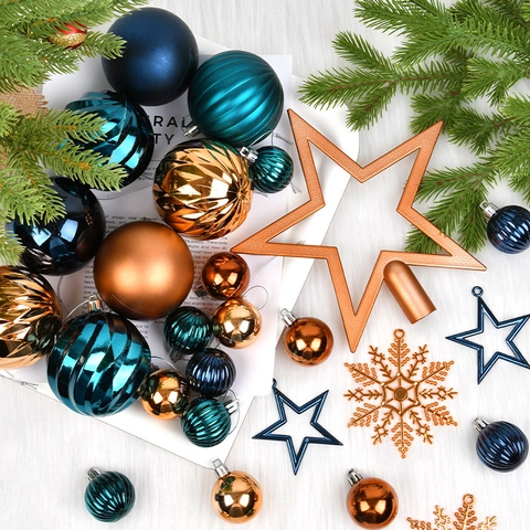 Weihnachtsbaumschmuck Bruchfester Kunststoff Aufhängende Dekorationen Sterne Schneeflocken Spiralen Vielfältige Texturen Festliches Dekor